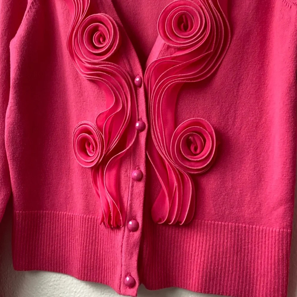 008. INC Pink Flower Sweater - Picture 4 of 9